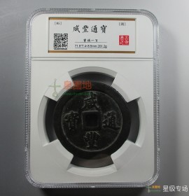 咸丰通宝背一百宝福局评级币